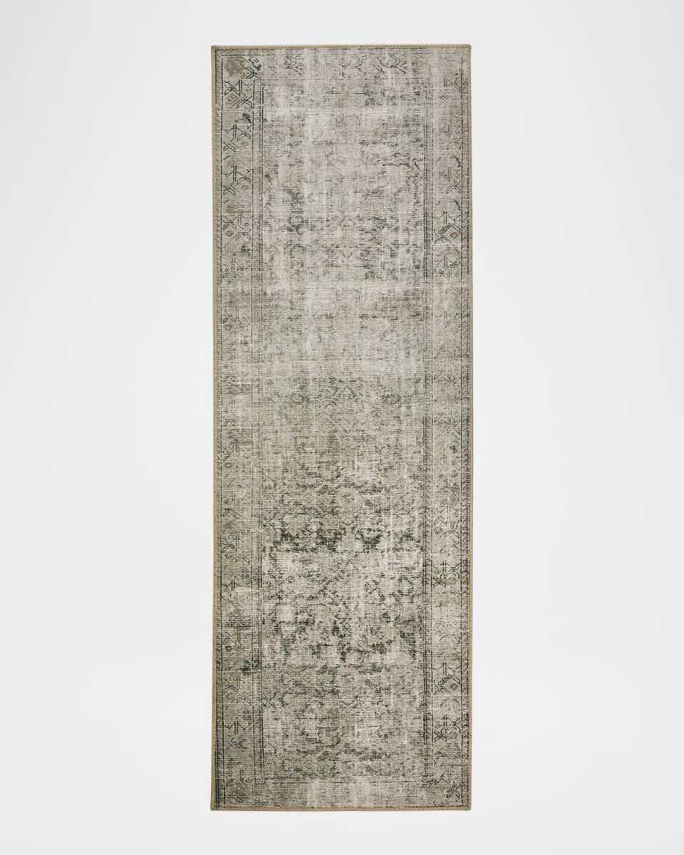 Nala Olive Power-Loomed Runner, 3' x 12'